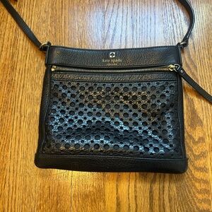 Kate Spade Black Perforated Crossbody Bag